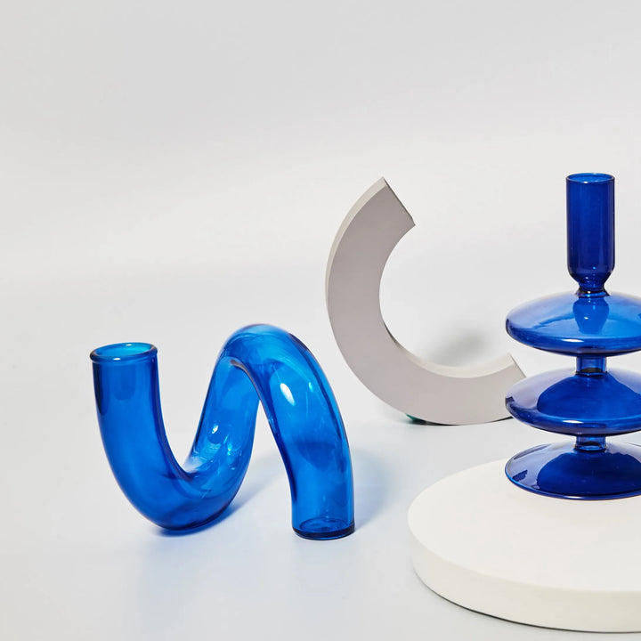 VetroLume | Vase en Verre Fait Main | Verre Borosilicaté Transparent | Vase Décorative Ø12 × H11 cm