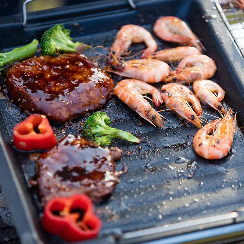Plaque de Grill en Fonte Feurossa | Pour Grill à Gaz & Cuisinière | 25 × 30 cm | Pour Pizza, Viande, Légumes & Poisson