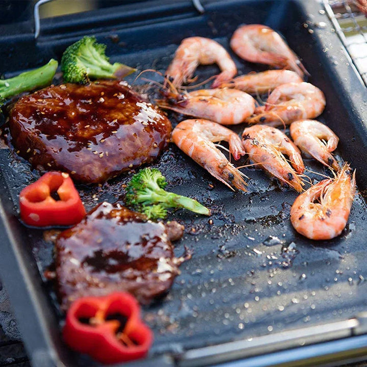 Plaque de Grill en Fonte Feurossa | Pour Grill à Gaz & Cuisinière | 25 × 30 cm | Pour Pizza, Viande, Légumes & Poisson