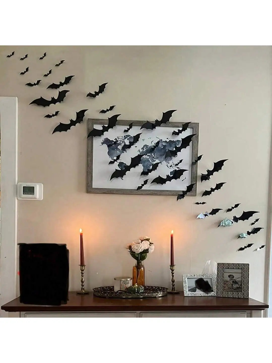 Décoration Murale BatStorm | 60 pièces de Chauves-souris 3D | Imperméable & Réutilisable | Décor Halloween