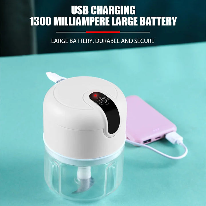 CHOPSY Hachoir Électrique Multifonction | Rechargeable par USB | Pour Ail, Viande & Légumes