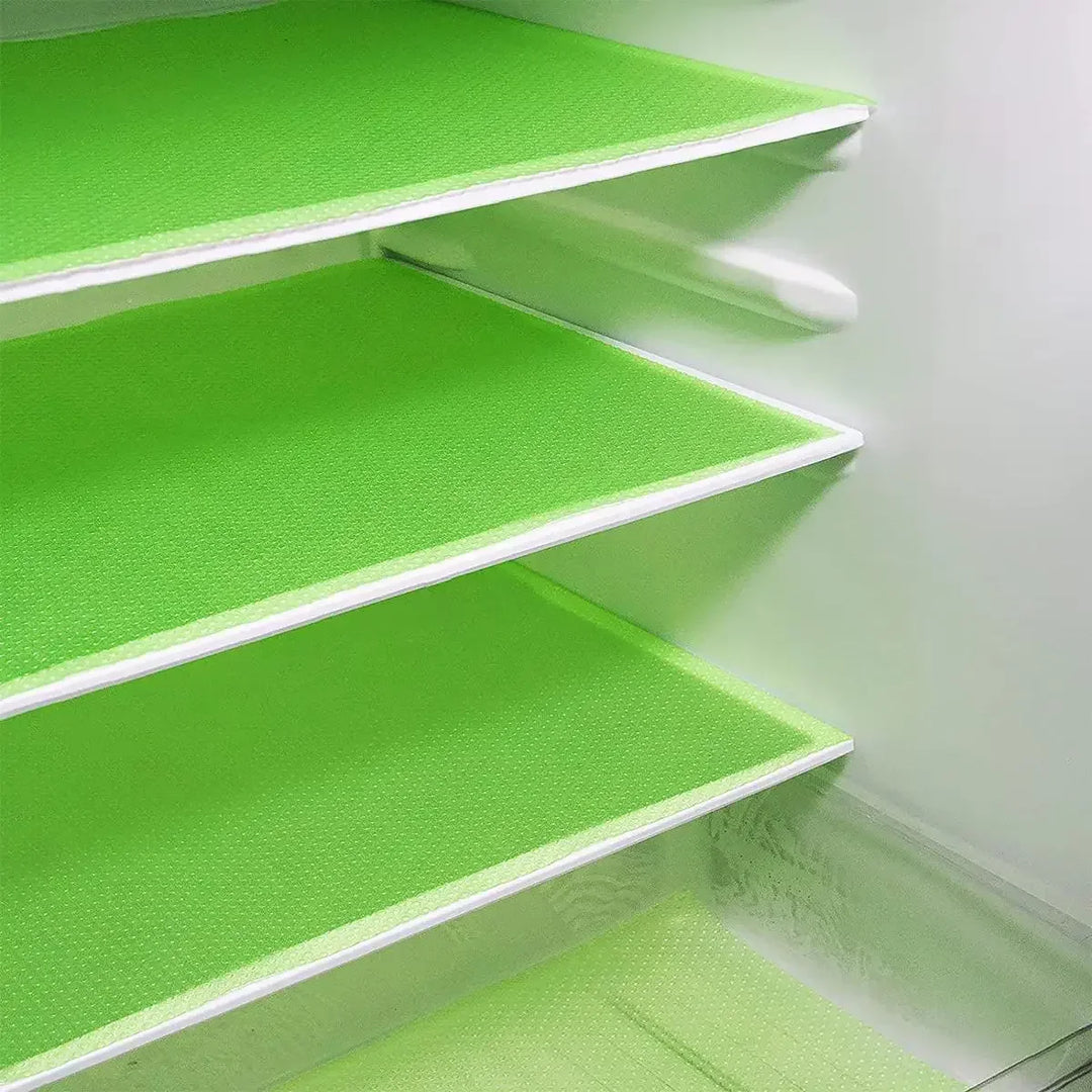 Set de 4 Tapis de Réfrigérateur FridgeGuard | Matériau EVA | Lavable, Résistant aux Moisissures & Anti-Huile | Pour Réfrigérateur, Tiroirs & Étagères