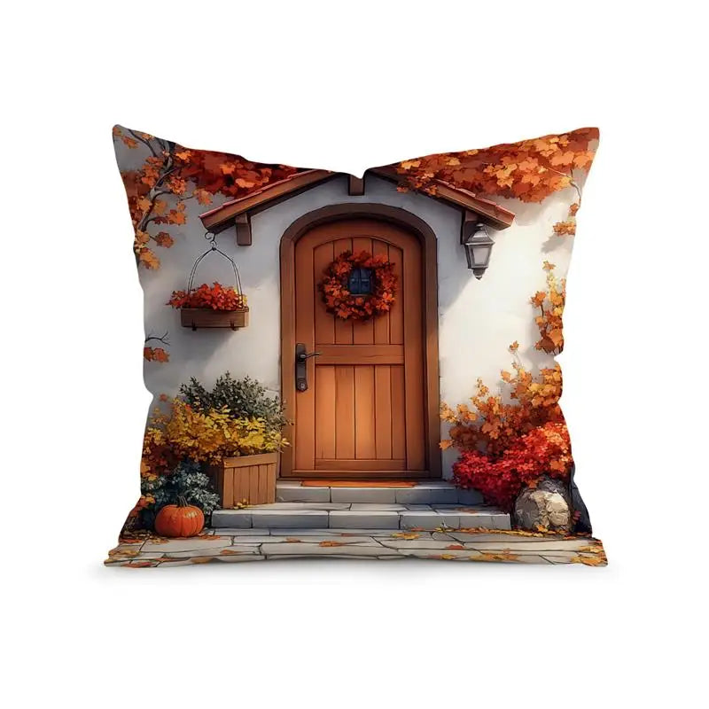 LaubTraum | Housse de coussin décoratif rétro-automne | Accent décoratif pour le canapé | Polyester 45×45 cm