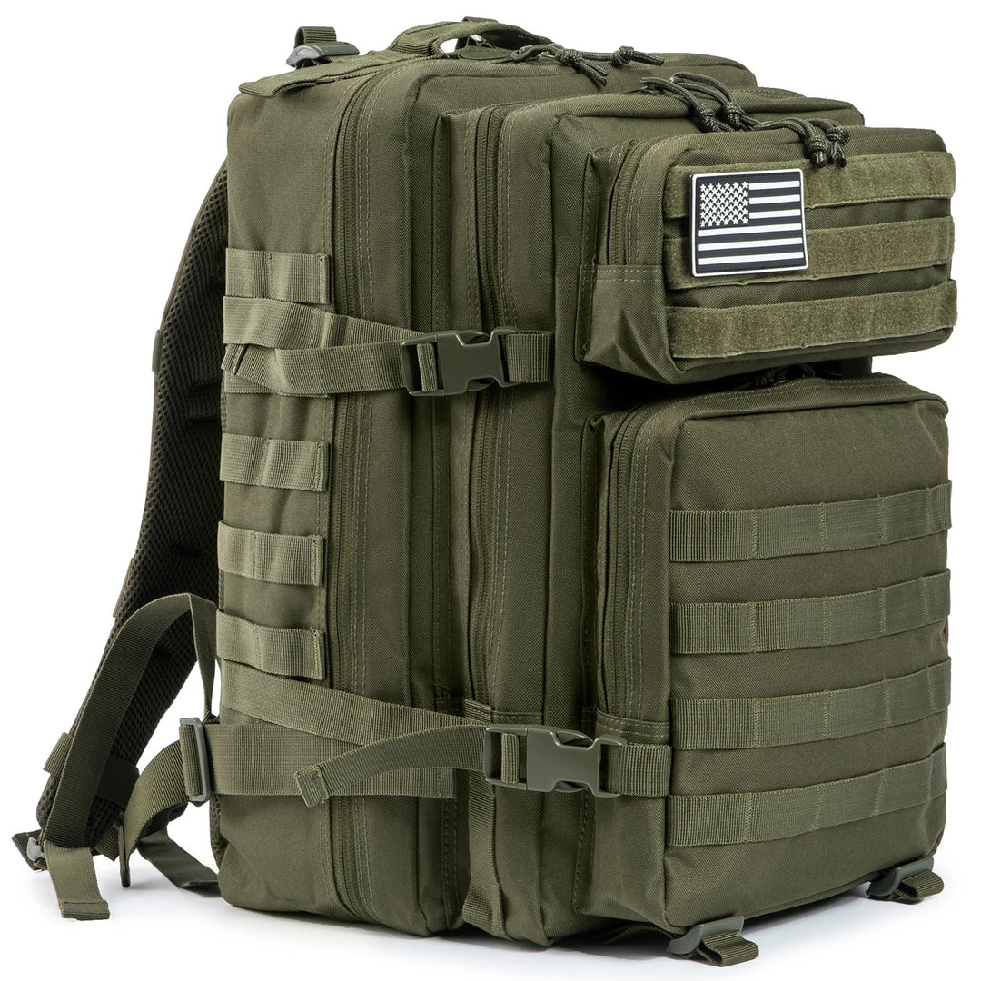 TACTICO45 45 L Sac à Dos d'Outdoor | Système Molle | Capacité de 3 Jours | Robuste & Multifonctionnel – Noir/Kaki/Olive
