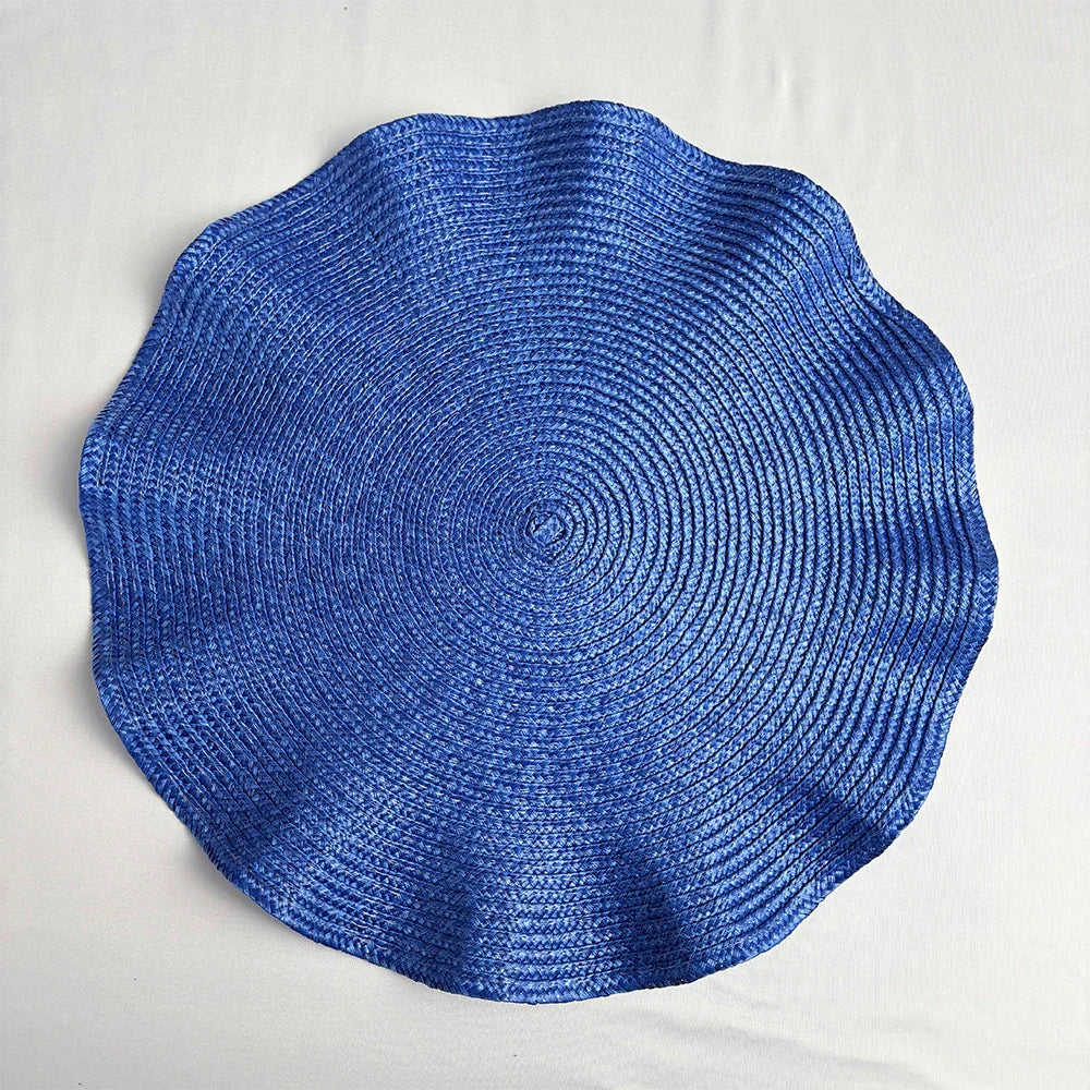 TAVOLIA Sets de 6 sous-assiettes | Rond Ø 36 cm | Design tressé | Lavable & Résistant à la chaleur | Bord froncé