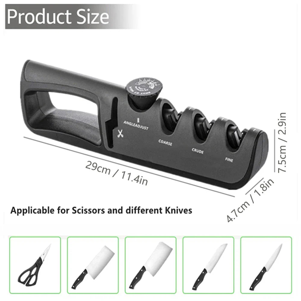 SharpEdge Pro Aiguiseur de Couteaux | Système à 3 Étapes | Angle Réglable 14°–24° | Pour Couteaux & Ciseaux