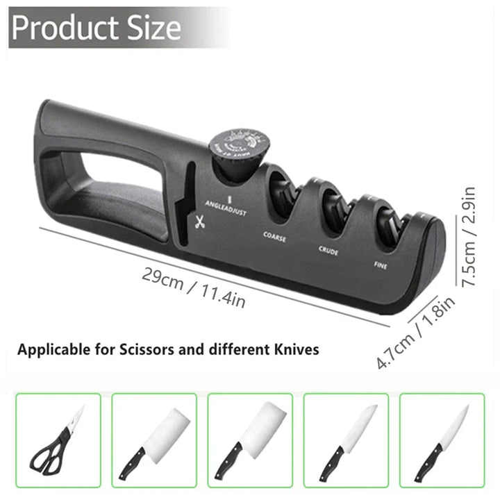 SharpEdge Pro Aiguiseur de Couteaux | Système à 3 Étapes | Angle Réglable 14°–24° | Pour Couteaux & Ciseaux