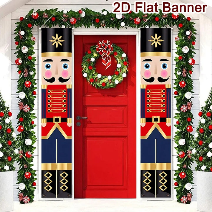 Bannière de porte RoyalNut Casse-Noisette | Décoration de Noël 2025 | Suspendue & Résistante aux intempéries | Pour Intérieur & Extérieur | Nouvel An 2026