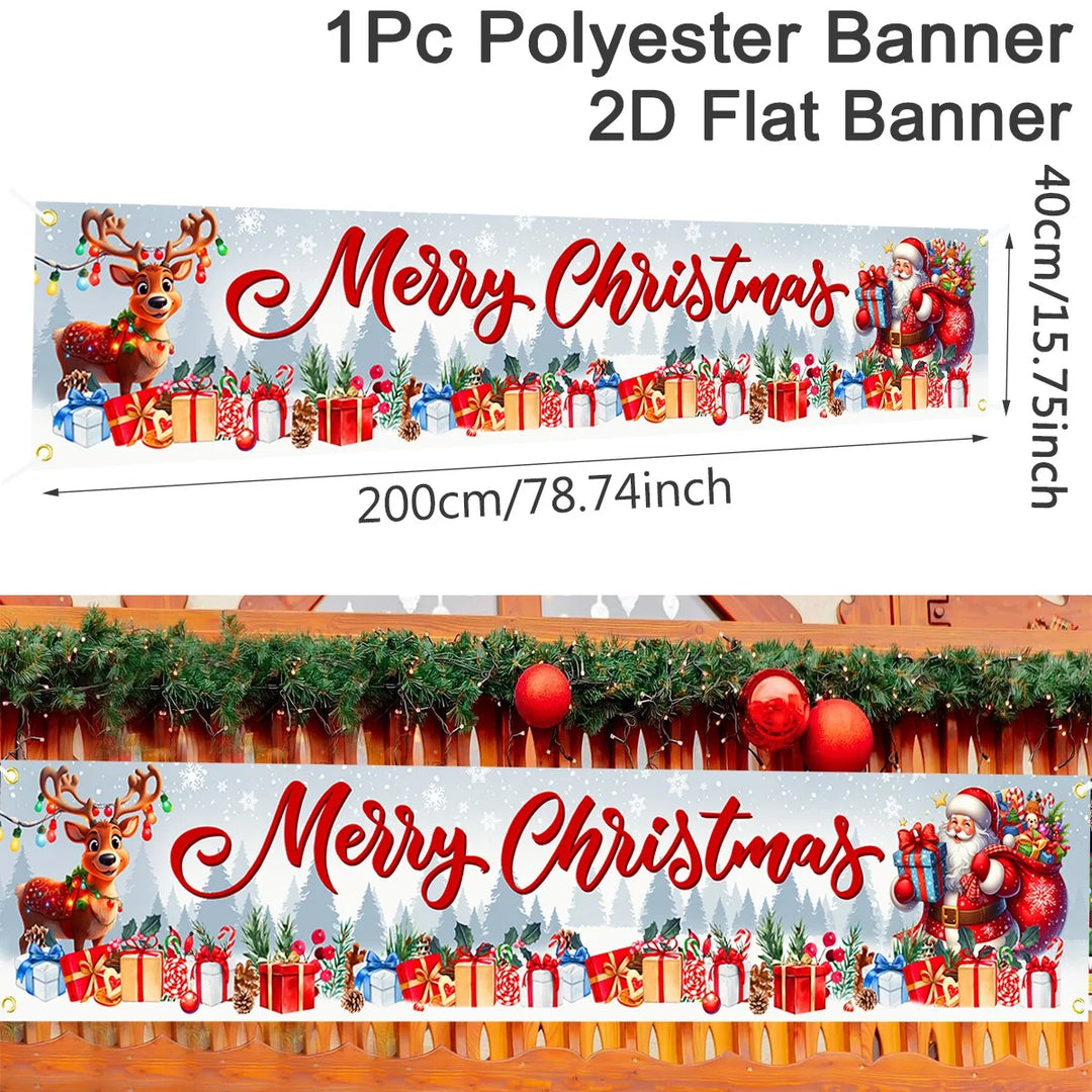 Bannière de Noël FestiJoy | Joyeux Noël & Bonne Année 2025/2026 | Décoration intérieure & extérieure | Résistante aux intempéries & Réutilisable