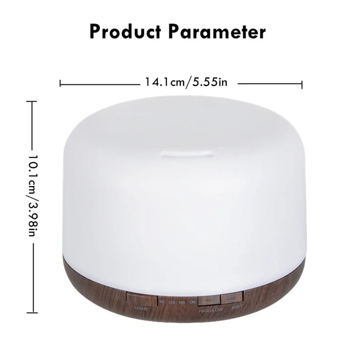 Diffuseur d'arôme Mini Aromora | 500 ml | Aspect bois | Ultrason & veilleuse LED | Fonctionnement USB