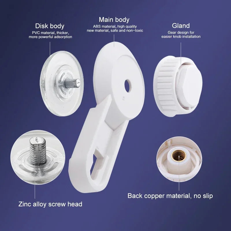 Support mural de papier toilette FixoGrip | Sans perçage | Avec ventouse et fonction de vide | Pour salle de bain et cuisine