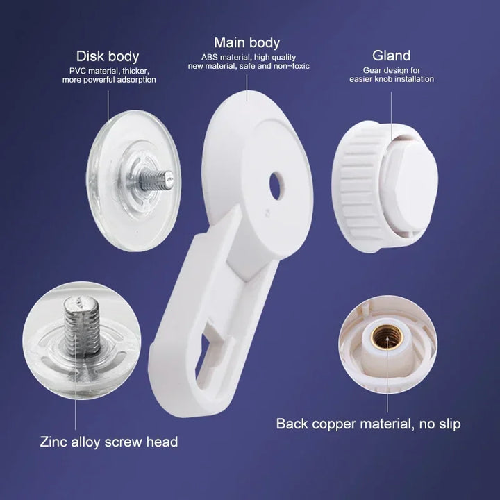 Support mural de papier toilette FixoGrip | Sans perçage | Avec ventouse et fonction de vide | Pour salle de bain et cuisine