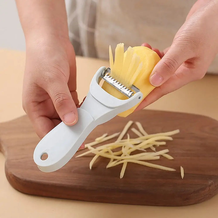 Éplucheur 2-en-1 Skandora PeelCut pour fruits et légumes | Éplucheur en acier inoxydable amovible au style nordique | 14 × 7 cm / 12 × 5,5 cm