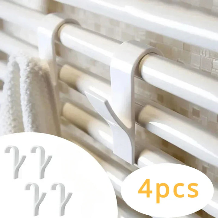HeatHook Set de crochets pour radiateurs | Pack de 4 | Gain de place & Transparent | Pour salle de bain & cuisine