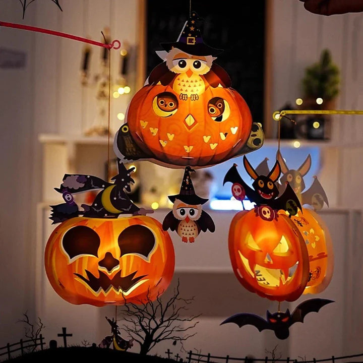 Lanterne Halloween PumpkinGlow | DIY Lanterne en Citrouille | Amusant pour les Enfants & Réutilisable | 5,6 × 12,6 cm