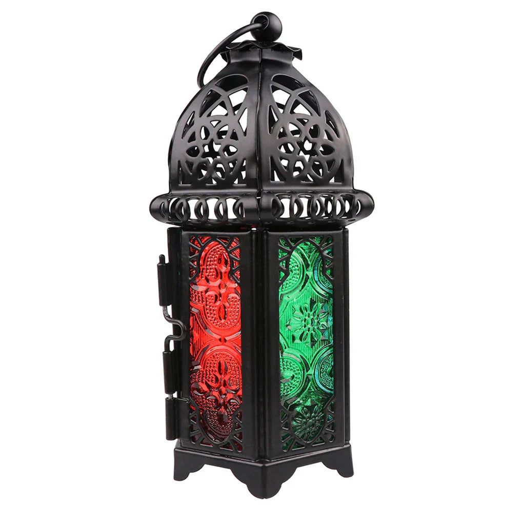 Lanterne à bougie | Design oriental | Fer & verre | 17 cm