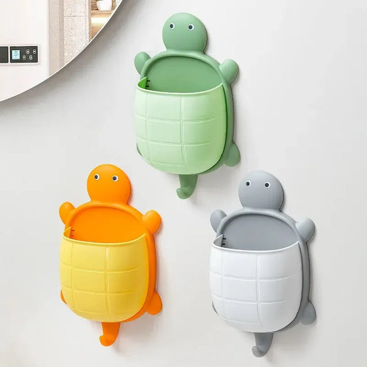 TurtleBox Support de rangement & porte-brosse à dents | Design mignon de tortue | 22×13×5,7 cm