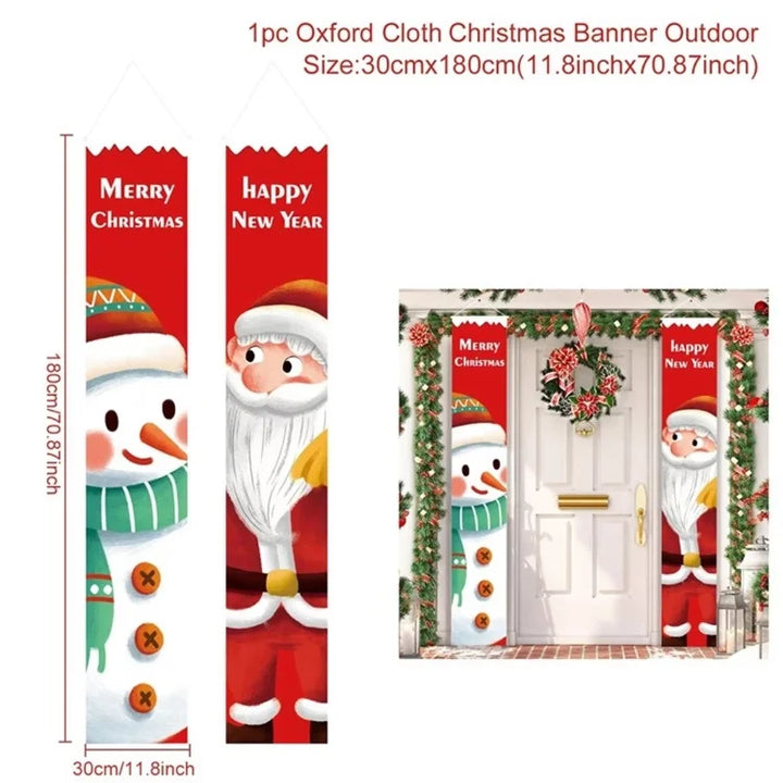 Bannière de porte de Noël | Écriture Joyeux Noël | Décoration suspendue pour la maison | Décoration de porte festive 2025/2026