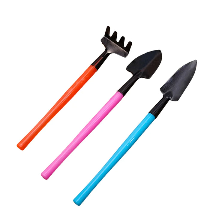 Florinita Ensemble d'outils de jardinage miniatures 3 pièces | Petite pelle, râteau & pelle | Pour plantes d'intérieur & bonsaïs | Longueur 22 cm
