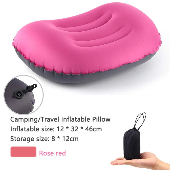 AirNest Coussin de Camping Gonflable | Compressible & Pliable | Support de Cou pour Camping, Randonnée & Voyage