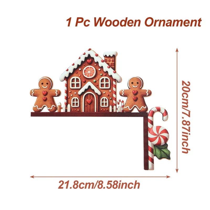 Décoration en Bois de Noël FrostiHome | Père Noël & Bonhomme de Neige | Plaque de Porte & Décoration d'Angle en Bois | Noël & Nouvel An 2026