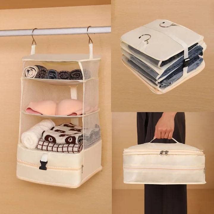 Voyatura Organisateur de Voyage Suspendu | Pliable & Gain de Place | Insère de Valise avec Grande Capacité pour Vêtements & Accessoires