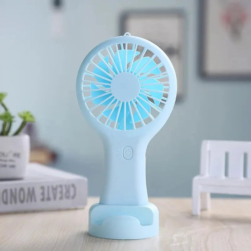 Mini-Ventilateur USB BREEZIMO | Mode Vent à 3 Niveaux | Portable & Silencieux | Avec Socle & Batterie | 16,5×8,5×2,5 cm