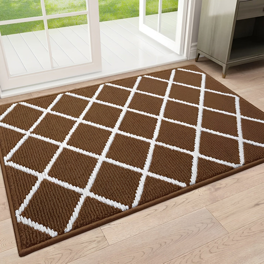 Tapis d'entrée SafeStep | Design à carreaux | Antidérapant & Absorbant | Facile à entretenir | Différentes tailles