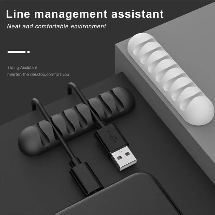 KabelFix Clip | Support de câble en silicone | Auto-adhésif & Flexible | Pour USB, écouteurs & câbles de charge