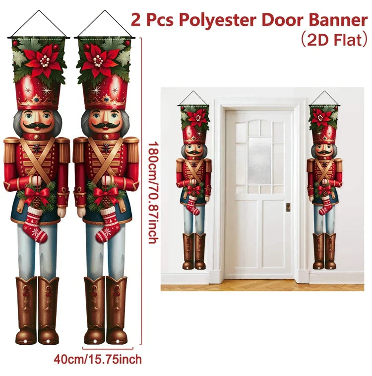 Bannière de porte de Noël | Écriture Joyeux Noël | Décoration suspendue pour la maison | Décoration de porte festive 2025/2026
