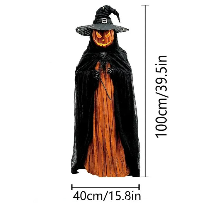 Décoration Murale Halloween ShadowPumpkin | Homme Citrouille Maléfique | Tissu de Fond 2D | Pour Intérieur & Extérieur