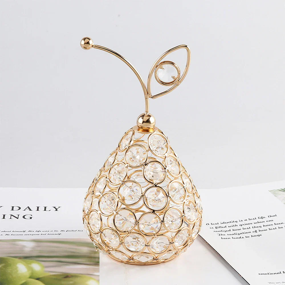 Crystavina Figurine de Fruits en Cristal | Figurine en Verre Artisanale | Cristal Blanc | Symbole de Chance et de Prospérité