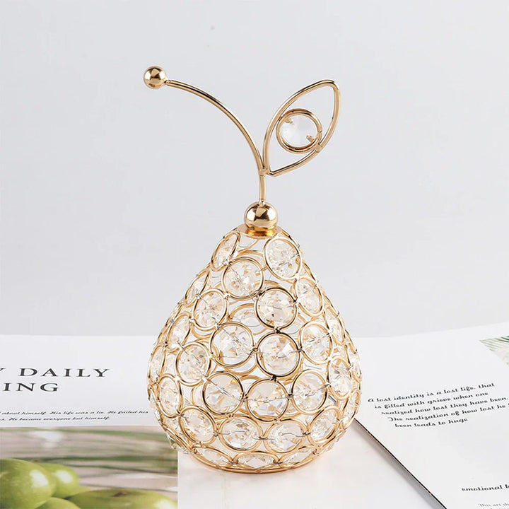 Crystavina Figurine de Fruits en Cristal | Figurine en Verre Artisanale | Cristal Blanc | Symbole de Chance et de Prospérité