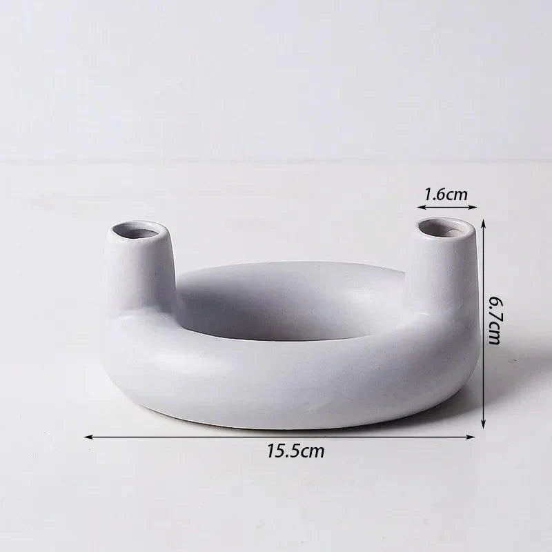 Bougeoir Moderne | Design Scandi | Fer & Verre | Polyvalent comme Vase