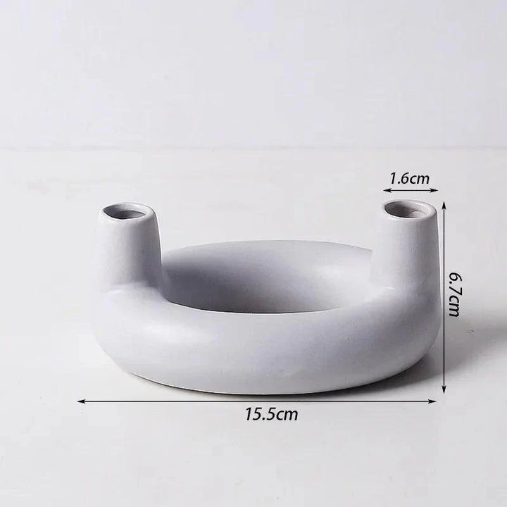 Bougeoir Moderne | Design Scandi | Fer & Verre | Polyvalent comme Vase