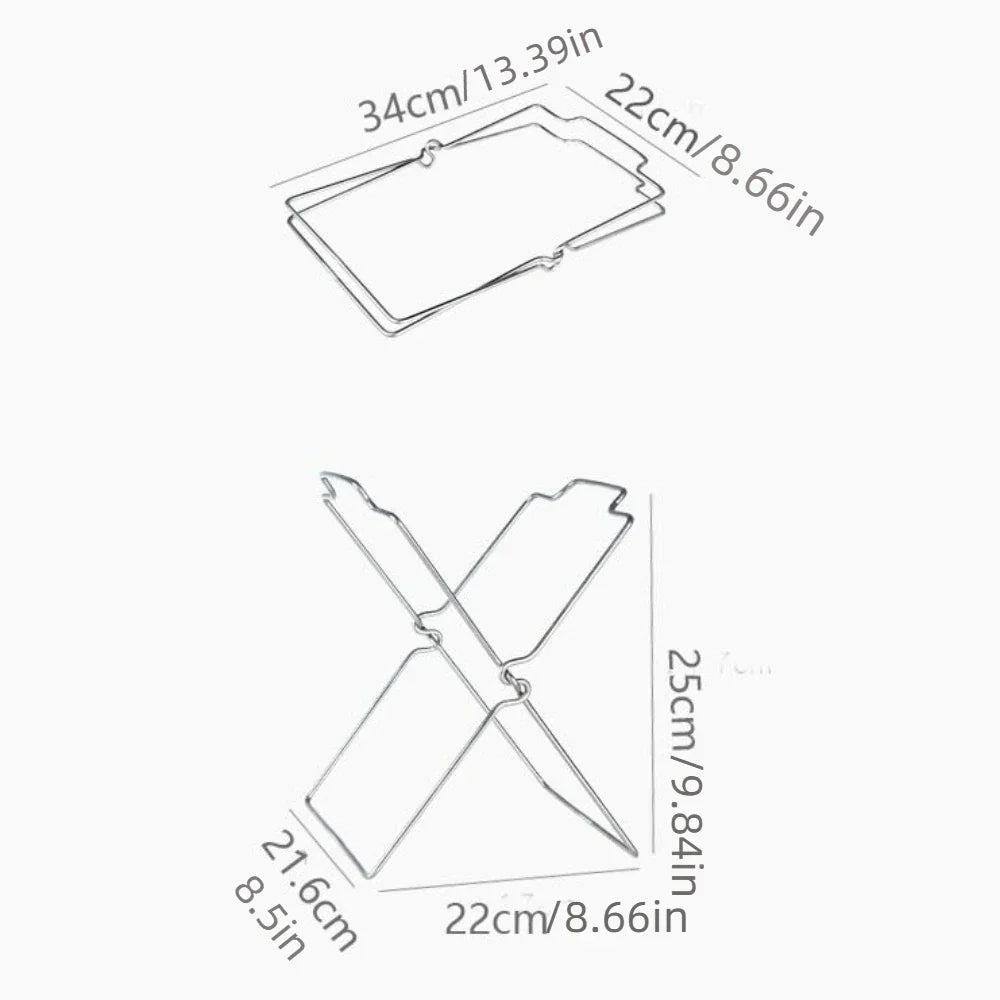 Campinox Support de sac poubelle pliable en acier inoxydable | Léger & Stable | Pour le camping & l'extérieur | 34 × 22 cm | Capacité jusqu'à 50 kg