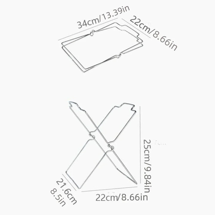 Campinox Support de sac poubelle pliable en acier inoxydable | Léger & Stable | Pour le camping & l'extérieur | 34 × 22 cm | Capacité jusqu'à 50 kg