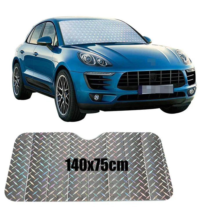 SOLVEX Pare-Soleil Auto | Protection UV & Protection Contre la Chaleur pour Pare-Brise Avant et Arrière | Aluminium Réfléchissant | Universel