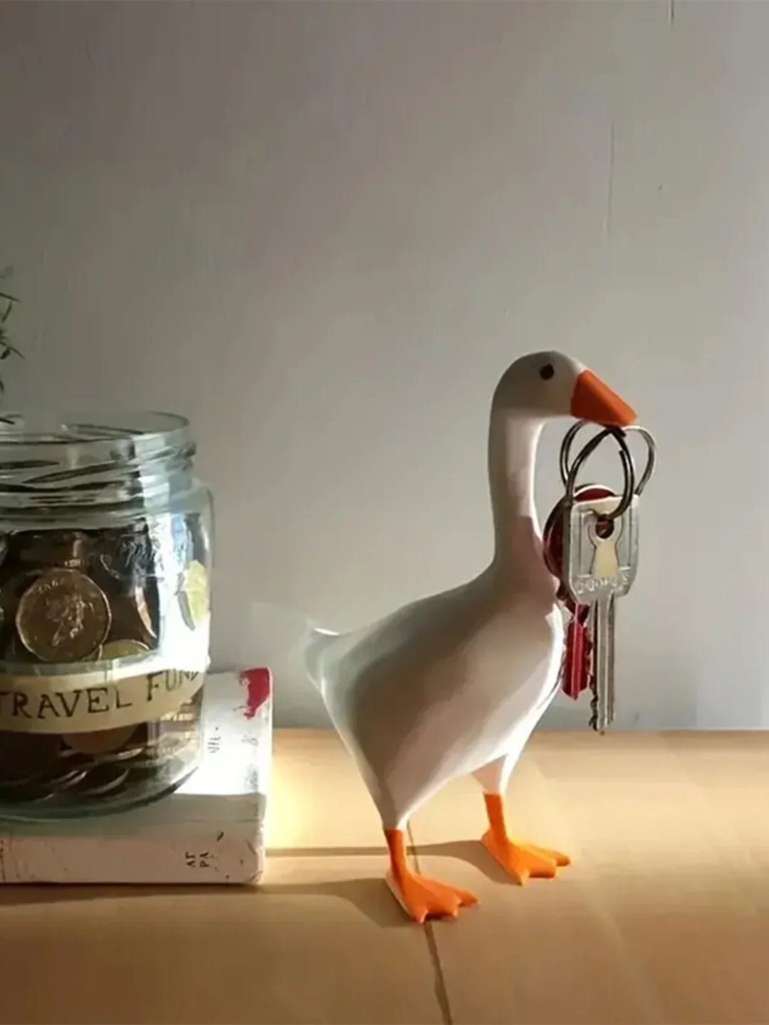 Figurine Deko GooseMag | Porte-clés magnétique en forme de oie | Sculpture en résine & aide à l'organisation
