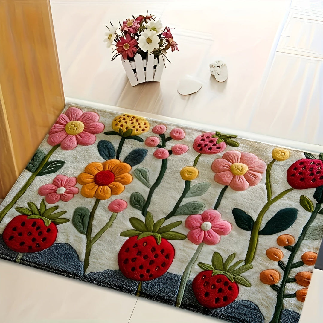 Tapis de sol 3D Florina | Surface douce comme le cachemire | Antidérapant & facile d'entretien | Pour salle de bain & entrée
