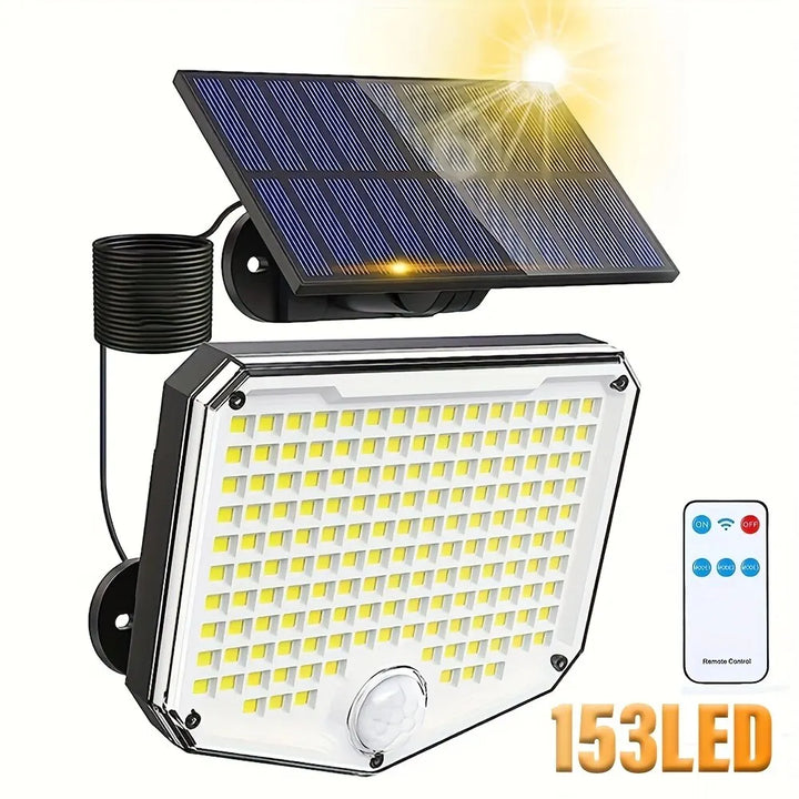 SolarBeam 153 | 270° Superlumineux | Détecteur de mouvement & Télécommande | Étanchéité IP65