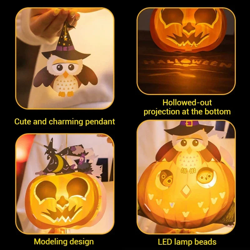 Lanterne Halloween PumpkinGlow | DIY Lanterne en Citrouille | Amusant pour les Enfants & Réutilisable | 5,6 × 12,6 cm