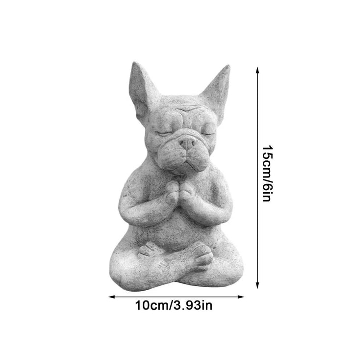 ZenPaws | Figurine Bulldog Méditant | Statue en Résine | Pour la Maison & le Jardin