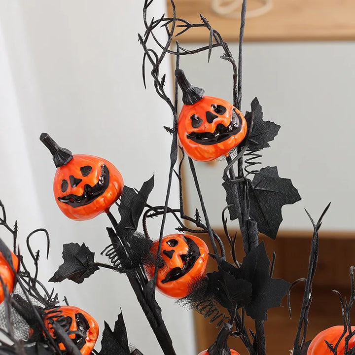 SchattenKürbis | Décoration Halloween | Citrouille avec visage de fantôme | Style sombre | Design en mousse