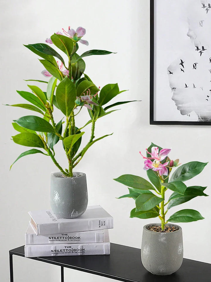 TropiLeaf Azalée Branche d'Azalée & Figuier artificiel | 21–40 cm | Feuilles & Fleurs Tropicales | Décoration pour Maison, Bureau & Jardin