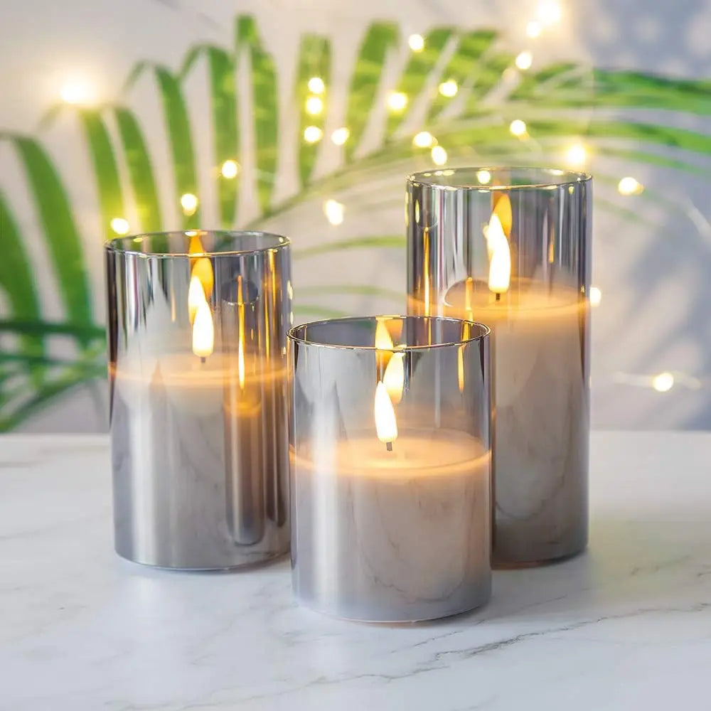 Set de bougies LED Flamara | 3 pièces | Effet cire véritable & lumière vacillante | Avec télécommande