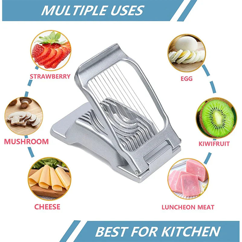 Coupe-Œufs SchnittMeister | Fils de coupe en acier inoxydable | Pour œufs, fromage & champignons | Boîtier en aluminium robuste