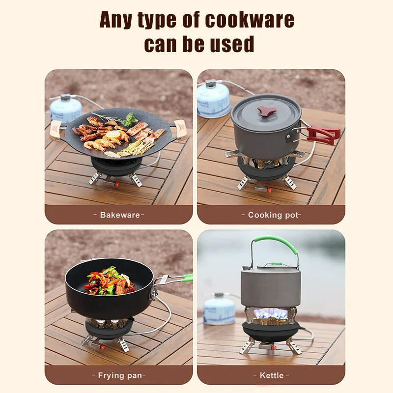 Flamurion Camping-Brûleur à gaz 16000W avec allumage piezo | Brûleur à gaz haute pression pliable pour extérieur et situations d'urgence | Pour butane/propane