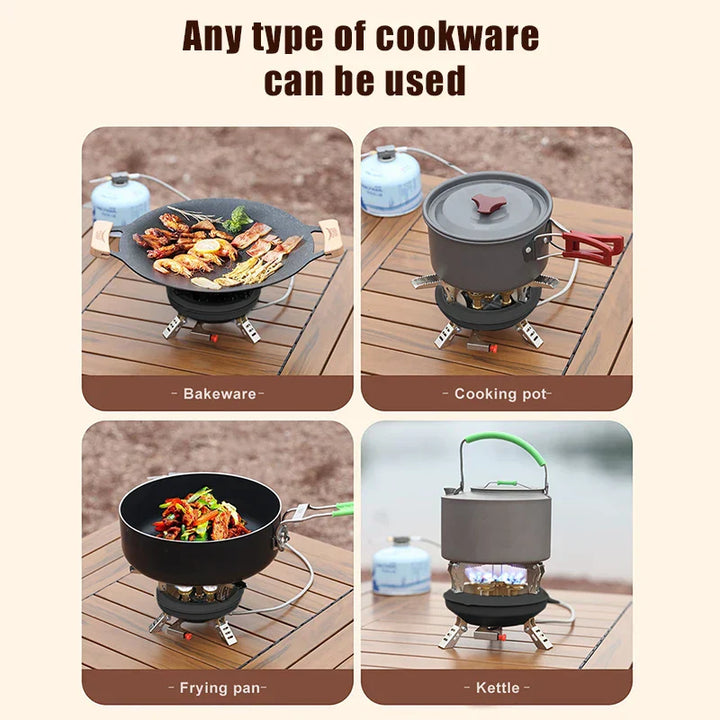 Flamurion Camping-Brûleur à gaz 16000W avec allumage piezo | Brûleur à gaz haute pression pliable pour extérieur et situations d'urgence | Pour butane/propane