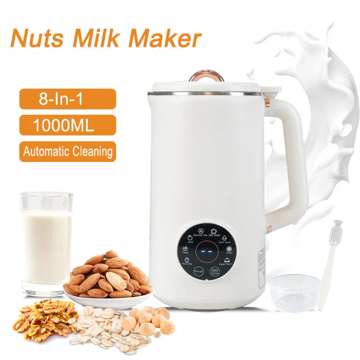 PlantPure Préparateur de lait végétal 8-en-1 | Pour lait d’amande, d’avoine & de soja | Capacité de 1000 ml | Sans BPA